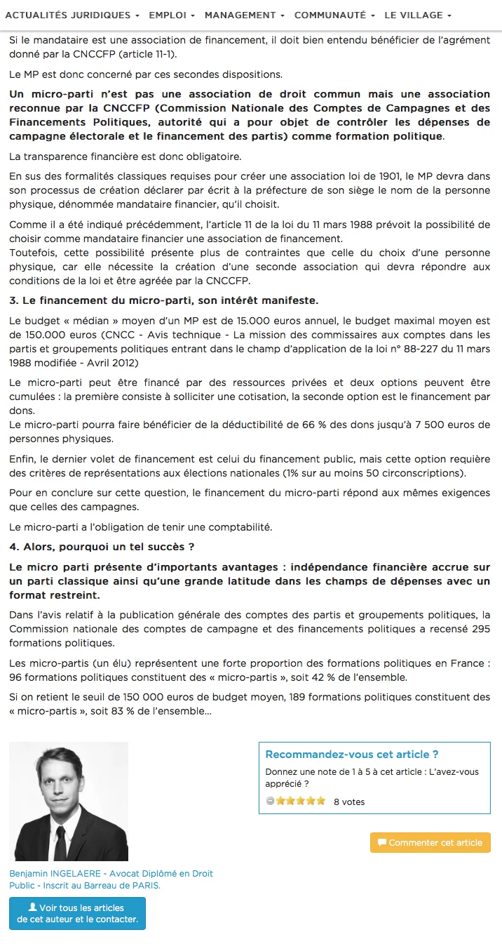 Article sur les micro-partis