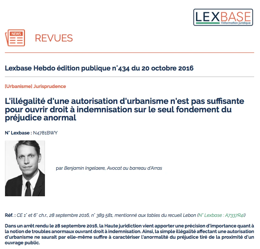 Article sur Lexbase