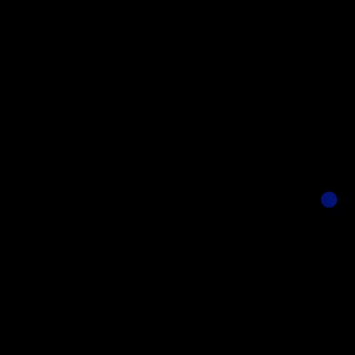 point bleu sur fond noir