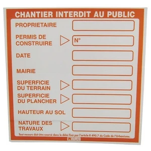 Panneau travaux permis de construire